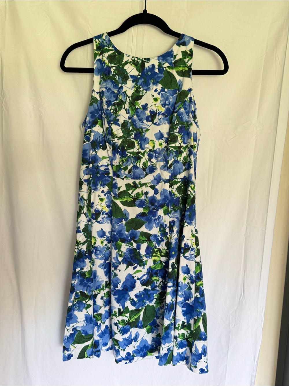 Milly for Design Nation Floral A-Line‎ Dress Blue Green White Sleeveless Size 6